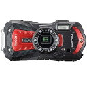 【中古】RICOH WG-60 レッド 本格防水デジタルカメラ 14メートル防水 耐衝撃 防塵 耐寒 1600万画素 水中専用マーメードモード搭載 仕事に使える...