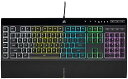 【中古】CORSAIR K55 RGB PRO ゲーミングキーボード、ブラック- IP42 防塵・防滴 - 取り外し可能なパームレスト - 専用メディアキーと音...