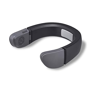 【中古】ドウシシャ 携帯扇風機 ネックファン ハイブリッド式 Tempo(テンポ) 2電源対応(充電式・USB) ブラック