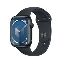 【中古】Apple Watch Series 9(GPSモデル)- 45mmミッドナイトアルミニウムケースとミッドナイトスポーツバンド - M/L