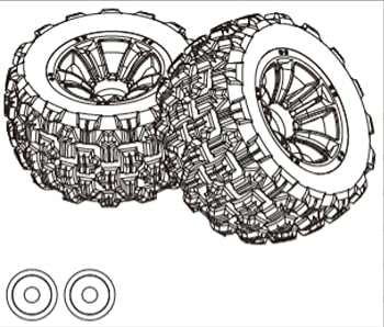 【中古】DEERC ラジコン ラジコンカー M163/H16R用パーツ RCカー用 アクセサリー タイヤ ホイールセット