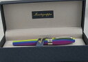 【中古】Montegrappa Fortuna Rainbow パラジウムトリムローラーボールペン付き箱入り イタリア