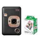 【中古】富士フイルム ハイブリッドインスタントカメラ チェキ instax mini LiPlay エレガントブラック&フィルム20枚