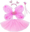 【中古】(Pink) - Fun Play Fun Play Pink Fairy Wings - Butterfly Wings, Tutu, Magic W...