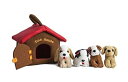 【中古】Puppy Dog House Carrier With 4 Barking Puppies Playset