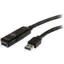【中古】StarTech.com USBケーブル/USB 3.0(5Gbps)/5m/アクティブタイプ/Type-A - Type-A/オス - メス/ACアダ...