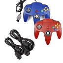 【中古】miadore クラシックコントローラー2個パック (ブルー/レッド) N64コンソールビデオゲーム用6フィートコントローラー延長ケーブル2本セット