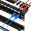 【中古】iwillink 10Gbps パッチパネル 24ポート、RJ45スルーカプラーCat6パッチパネル UTP 19インチ 1U バックバー付き、ウォール...