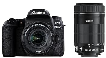 【中古】Canon デジタル一眼レフカメラ EOS 9000D ダブルズームキット EF-S18-55mm/EF-S55-250mm 付属 EOS9000D-WKIT