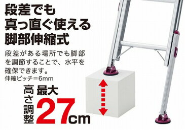 長谷川工業 ハセガワ ノビ型脚部伸縮式2連はしご品番:LSK2-1.0-54【送料無料(北海道・沖縄・離島を除く)】【メーカー直送品 代引・日時指定不可】