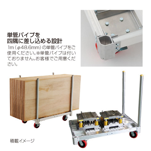 長谷川工業　ハセガワ [ 運搬台車 ]NACイットン台車品番：NAC1.0-1275【送料無料（北海道・沖縄・離島を除く）】【メーカー直送品 代引・日時指定不可】