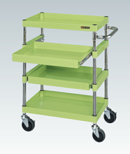 サカエCSパールワゴン（中量タイプ・スライド棚付）CSP-7584SSE【お届け先が法人様か個人事業主様のみご注文可能】【キャンセル不可】※一部地域「送料別」