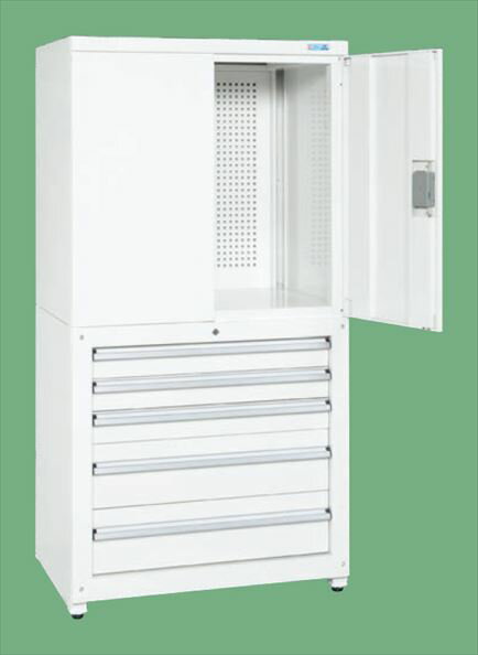 サカエ保管システム（両開扉・キャビネットコンビタイプ）PNH-9063PD5W【お届け先が法人様か個人事業主様のみご注文可能】【キャンセル不可】※一部地域「送料別」