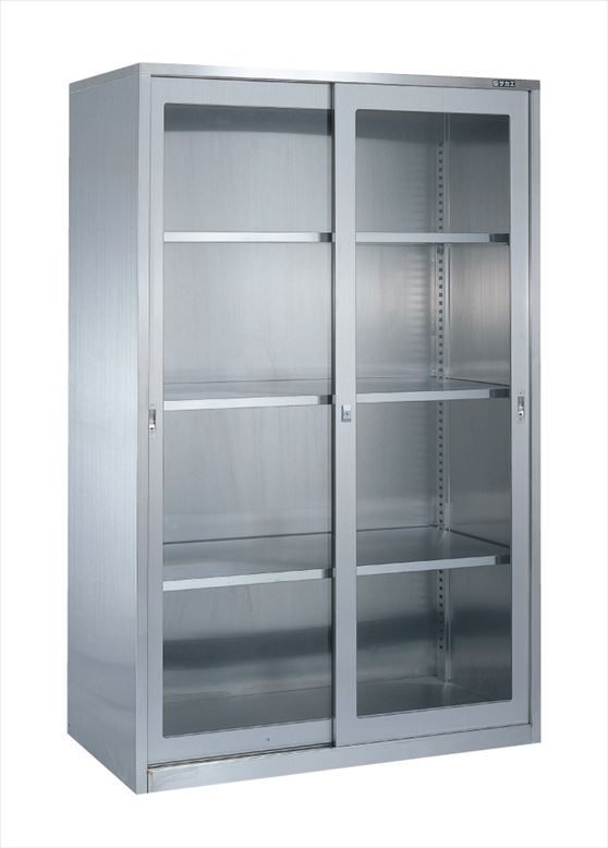 サカエ大型ステンレス保管ユニット（ガラス引違い戸タイプ）SU-18HG【お届け先が法人様か個人事業主様のみご注文可能】【キャンセル不可】※一部地域「送料別」