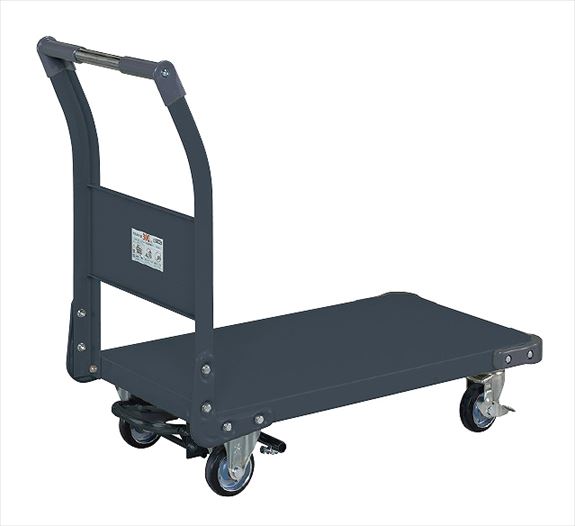 サカエ特製四輪車（300kgタイプ・フットブレーキ付）TAN-22BRD【お届け先が法人様か個人事業主様のみご注文可能】【キャンセル不可】※一部地域「送料別」