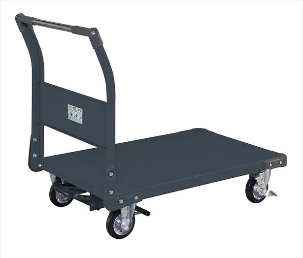 サカエ特製四輪車（400kgタイプ・フットブレーキ付）TAN-55BRD【お届け先が法人様か個人事業主様のみご注文可能】【キャンセル不可】※一部地域「送料別」