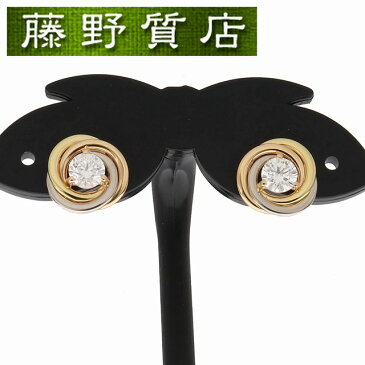 【送料無料】【美品】カルティエ CARTIER トリニティ ダイヤ ピアス K18 WG × PG × YG ×ダイヤ スリーカラー B8045300 保証書 8897