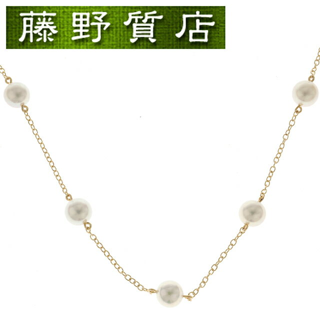 （新品仕上げ済）ミキモト MIKIMOTO ステーション パール ネックレス K18 YG イエロー ゴールド パール 中古 ペンダント ミキモト中古 パールネックレス ミキモトパール ジュエリー 真珠 ブランド アクセサリー 中古ジュエリー ミキモトパールネックレス レディース 9047のサムネイル