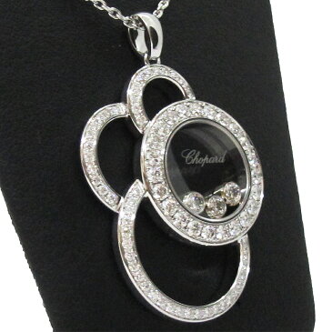 【送料無料】【美品】ショパール Chopard ハッピードリームダイヤネックレス ペンダント K18 WG × ダイヤモンド 保証書 D約1.34 9043