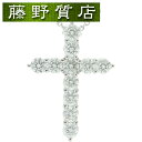 (新品仕上げ済)グラフ GRAFF ラウンド ダイヤ クロス ネックレス スモール K18 WG × ダイヤ RGP007 2022年 証明書 8711