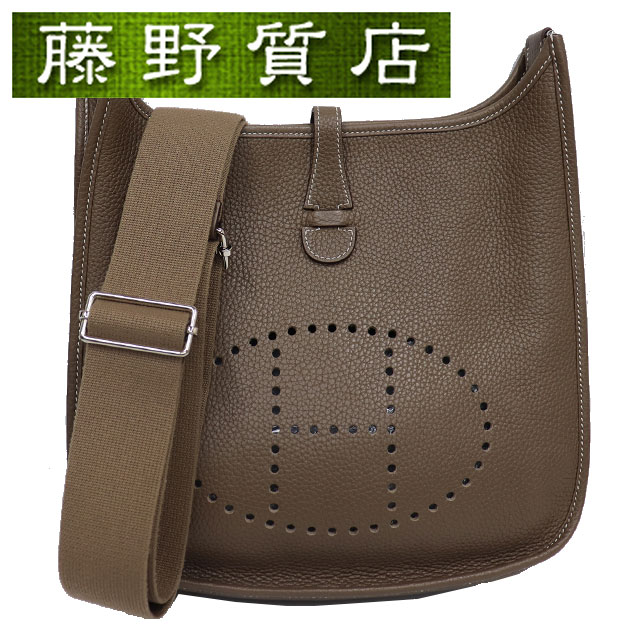 エブリン エルメス HERMES エブリン 3PM トリヨン エトープ グレー シルバー金具 X刻印 2016年 ショルダーバッグ 8161