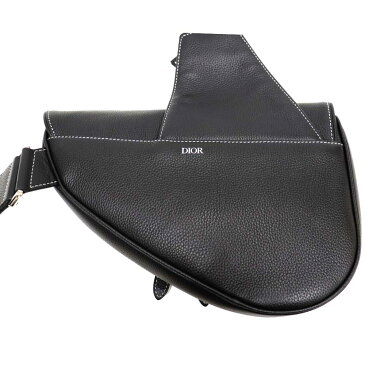 【送料無料】【未使用品】クリスチャン ディオール Christian Dior サドルバッグ ショーン ステューシー コラボ レザー ボディバッグ ショルダー 黒 ブラック メンズ 8266