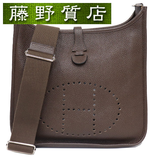 エブリン エルメス HERMES エブリン 3PM トリヨン こげ茶 シルバー金具 □O刻印 2011年 ショルダーバッグ 8100