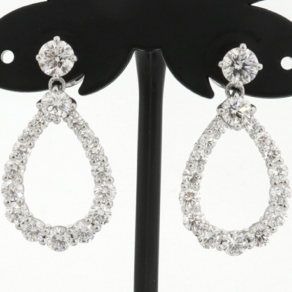 【送料無料】ハリーウィンストン HARRY WINSTON ループ ピアス ラージ プラチナ950 × ダイヤモンド (約2.28ct) 8571のサムネイル