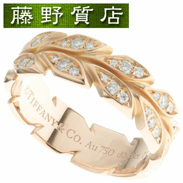 （新品仕上げ済）ティファニー TIFFANY ビクトリア ヴァイン バンド ダイヤ リング 指輪 K18 PG × ダイヤモンド フルダイヤ 約11.5号 8610のサムネイル