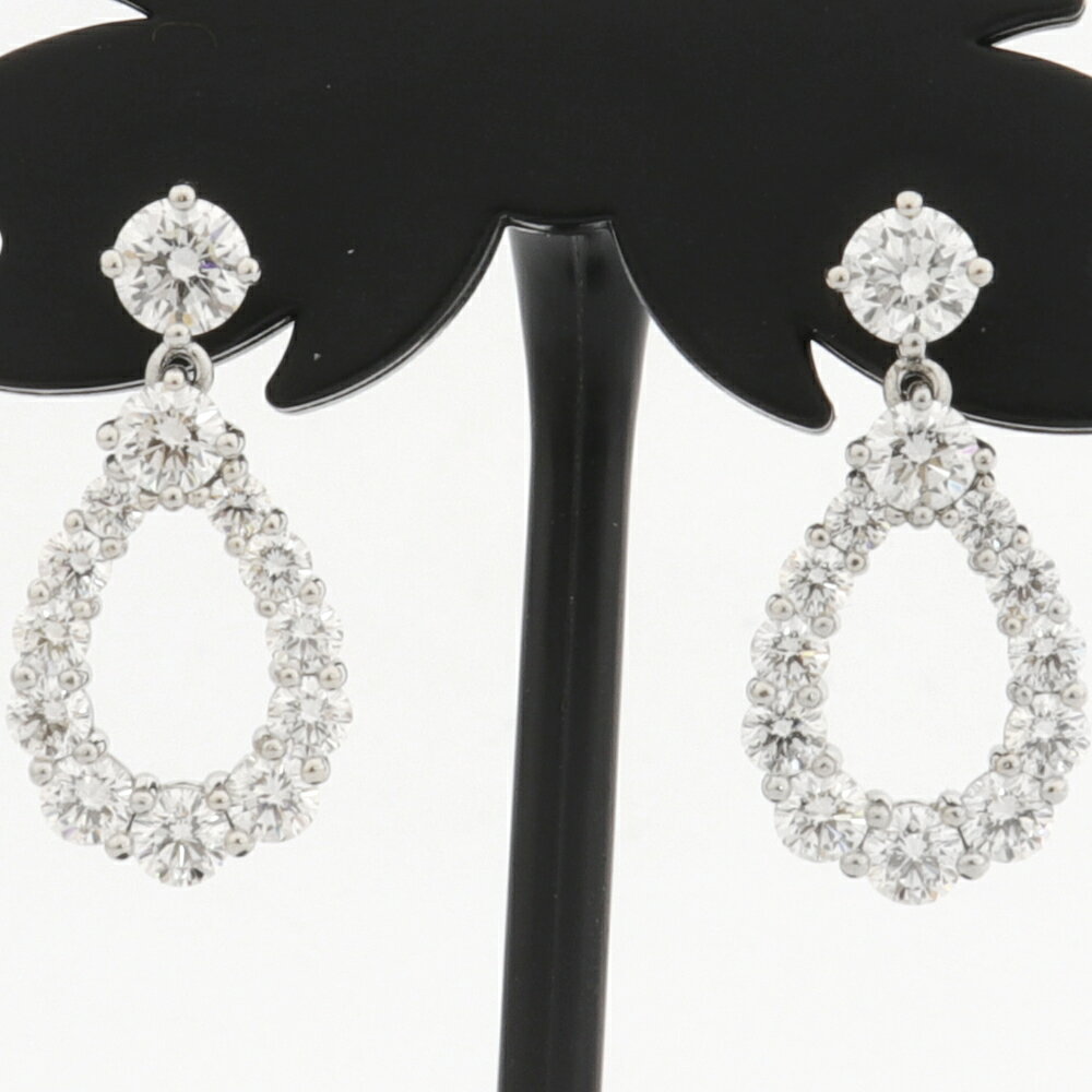 【送料無料】【新品仕上げ済】ハリーウィンストン HARRY WINSTON ループ ピアス ミディアム プラチナ950 ダイヤモンド (約1.45ct) 8588のサムネイル