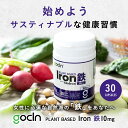 鉄 - 10mg x 30 カプセル - Plant Based Iron - Ferritin フェリチン鉄 豆鉄 100% 国内製造 カプセル 鉄分サプリ 高品質ミネラル/ 高濃度/ 高純度 GoCLN (ゴークリーン) オーガニック認証原料 植物由来 100% 鉄分 サプリメント 無添加 3