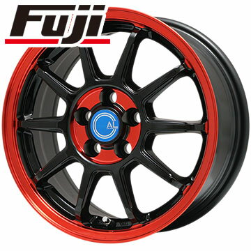 【送料無料】 185/65R14 14インチ BRANDLE-LINE ブランドルライン カルッシャー ブラック/レッドクリア 5.5J 5.50-14 SAFFIRO サフィーロ SF5000(限定) サマータイヤ ホイール4本セット フジコーポレーション