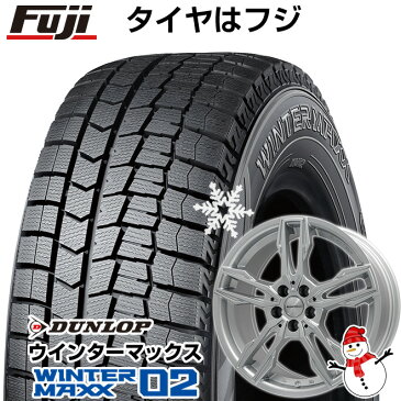 【送料無料 プジョー3008】 DUNLOP ダンロップ ウインターマックス 02 WM02 205/60R16 16インチ スタッドレスタイヤ ホイール4本セット 輸入車 EUROTECH ユーロテック ガヤ エリージ(シルバー) 6.5J 6.50-16