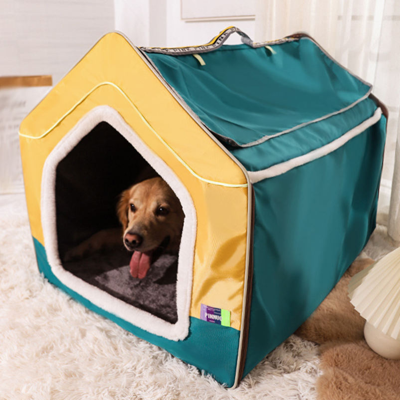 3500円OFFクーポン ペット用品 犬小屋 犬のハウス 室内 ドーム型 お洒落 かわいい 北欧風 両用 小型犬/猫用 折りたたみ 寒さ対策 保温防寒 快適 柔らかい 暖かい 洗える おしゃれ 小型犬 キャットハウス クッション付き オールシーズン 休憩所 寝床 DJIJH