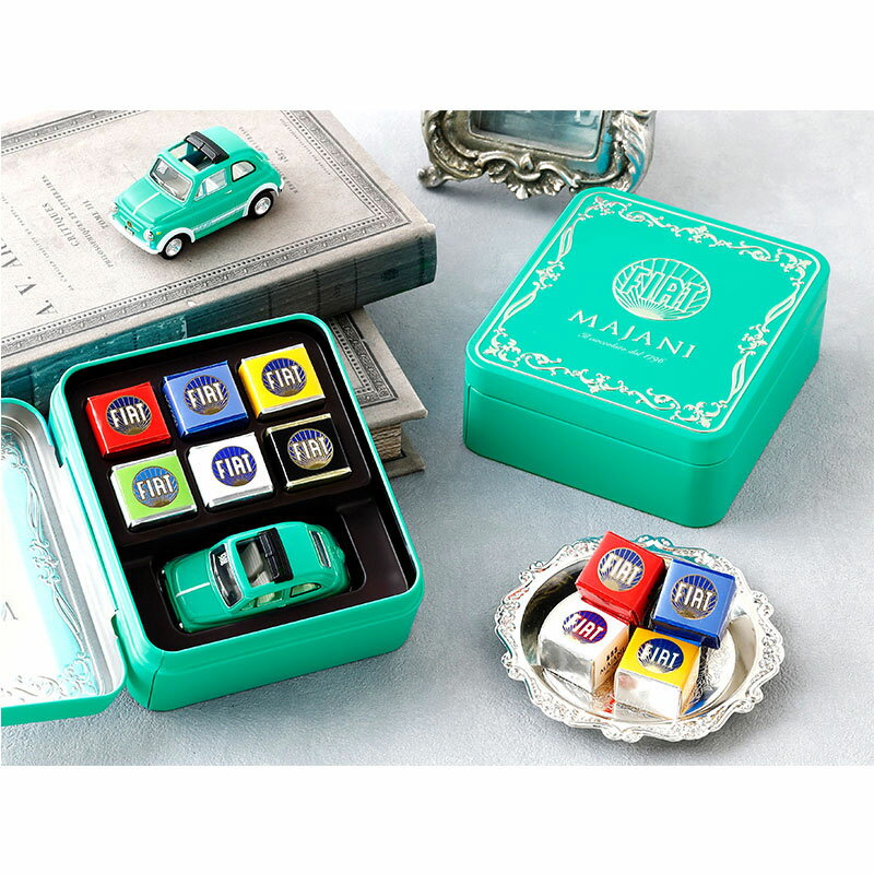 イタリアで伝統をほこるMajani Fiatチョコと可愛いFiat500ミニカーのコラボ商品。 イタリアで200年以上の伝統をほこる老舗チョコレートメーカーMajani (マイアーニ)。種子から完成までの加工で最高のカカオ品種のみを選択して...