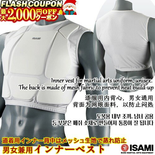 最大2000円OFF対象商品!★ インナーベスト L-8202 【ISAMI・イサミ】 XS/S/M/L 胸プロテクター 胴防具 チェストガード みぞおちサポーター 空手・格闘技・キックボクシング L8202 Adult and Child Chest Protector, Body Protector Karate Martial Arts