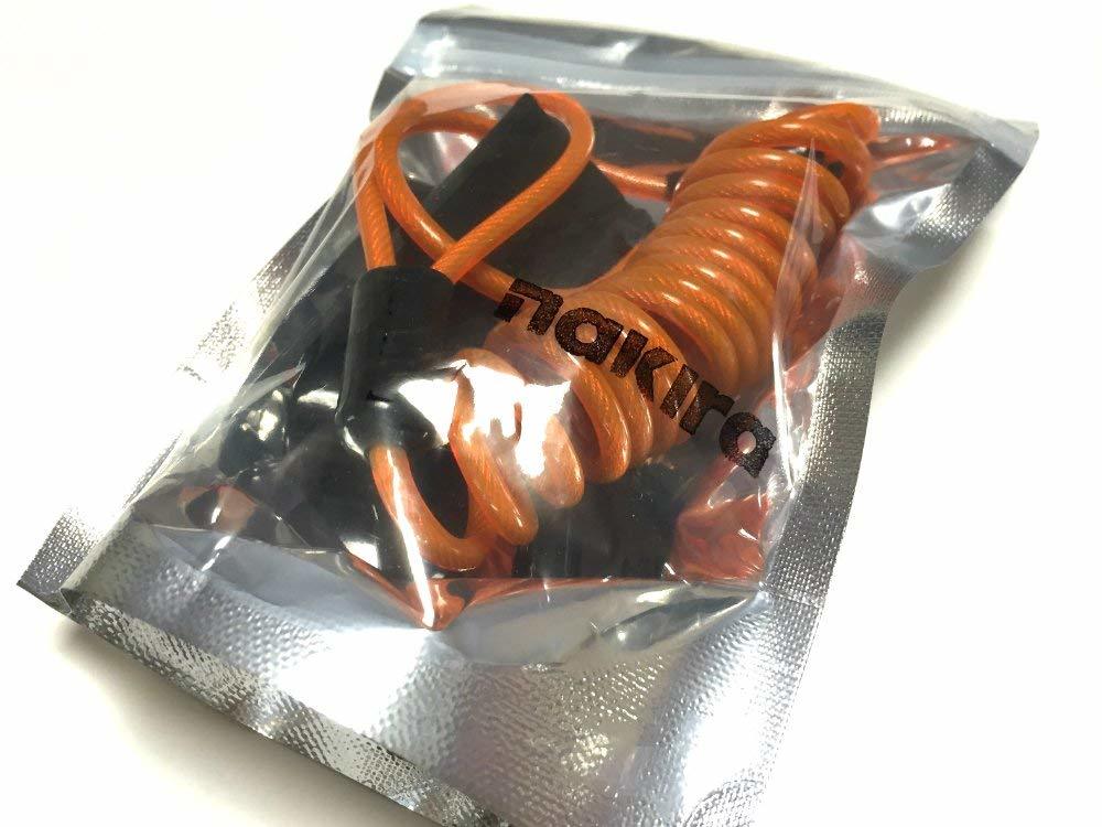 nakira 3点セット! 汎用 ディスクロック コイルワイヤー ロックホルダー 収納ホルダー付き (青)