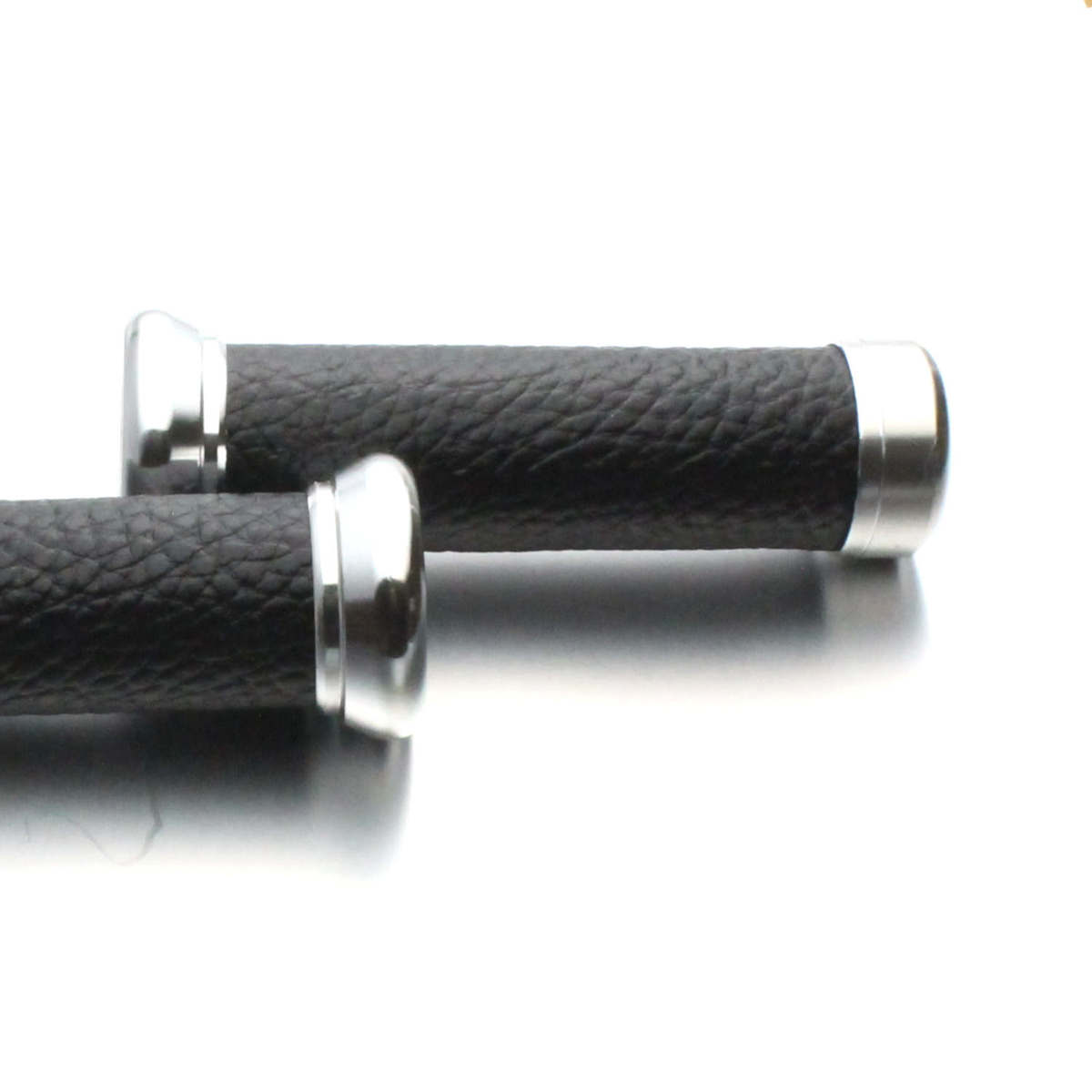 nakira バイク グリップ バーエンド付き ハンドル カスタム アルミ レザー 22.2 mm