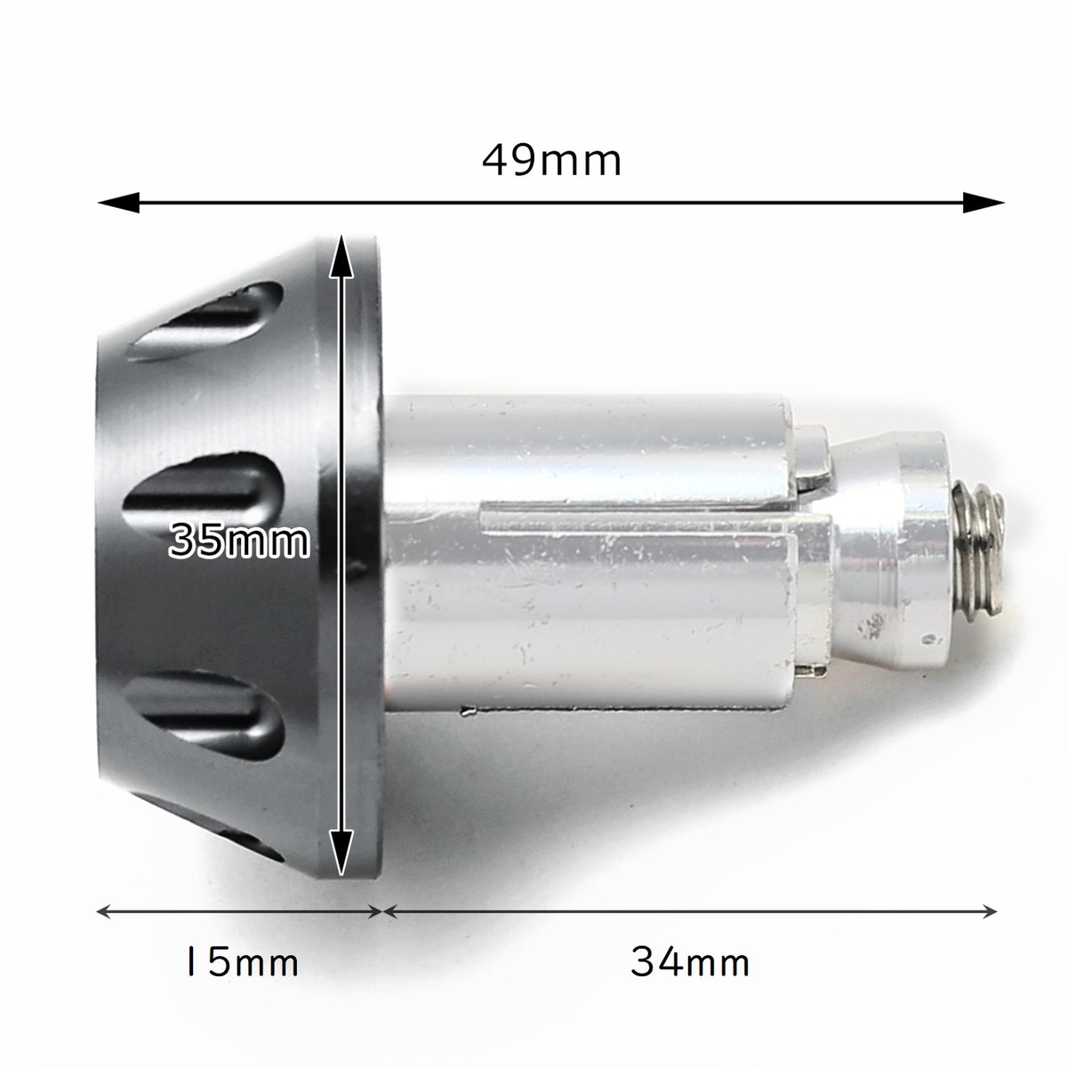 nakira バイク グリップ バーエンド アルミ 22.2mm ハンドル用 ライブディオ リモコンジョグ トゥデイ アルミハンドル対応タイプ