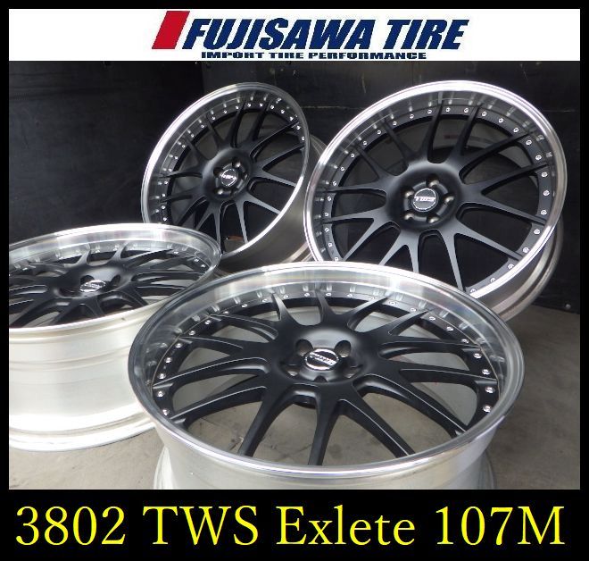 Rakuten - 【中古】 社外 ホイール ホイール 【3802】A送料無料 美品▲TWS Exlete 107M▲22x9.5J 5穴 108 +32▲4本 3802-26