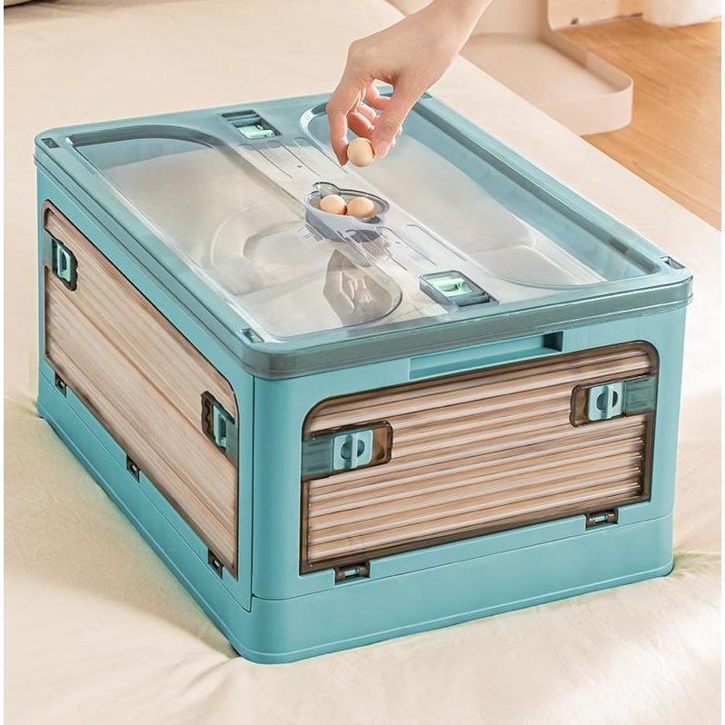 SHOP DANの収納ボックス 折り畳める キャスター付き 積み重ね出来る 蓋付き 全面開閉できる ストレージボックス おしゃれ 整理整頓 片づけ 衣類 下着 衣替え SHOP DAN｜アングル2