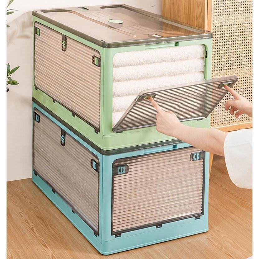 SHOP DANの収納ボックス 折り畳める キャスター付き 積み重ね出来る 蓋付き 全面開閉できる ストレージボックス おしゃれ 整理整頓 片づけ 衣類 下着 衣替え SHOP DAN｜アングル3