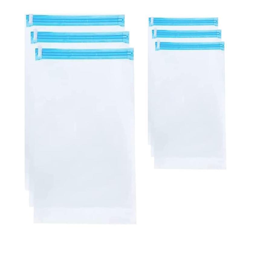 衣類 圧縮袋 あっしゅく袋 6枚セット手巻き 掃除機不要 防塵防湿 防虫防カビ 繰り返し使用出来 衣替え収納/旅行/引越し/出張/家庭 Mサイズ SHOP DAN