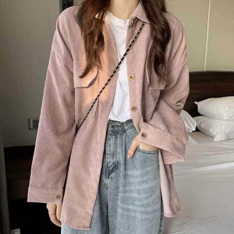 コーデュロイシャツ 防寒 長袖シャツ 春 コーデュロイシャツ 羽織 レディース ライトアウター あったか シャツ カジュアルシャツ ブラウス カジュア SHOP DAN