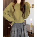 ニットトップス ショート丈 可愛い あたたかい おしゃれ 10代 20代 30代 40代 春秋 長袖 無地 SHOP DAN|詳細画像