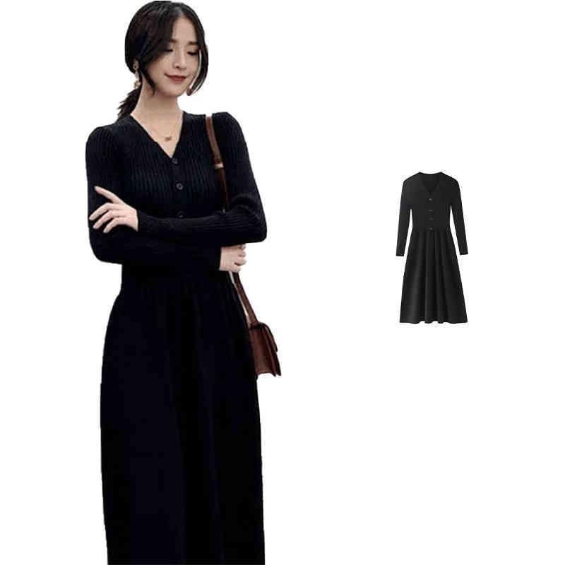 ニットワンピース ニット ワンピース レディース ロングワンピース マタニティワンピ ロング丈 マキシ丈 マキシワンピース ボタン付き Vネ SHOP DAN