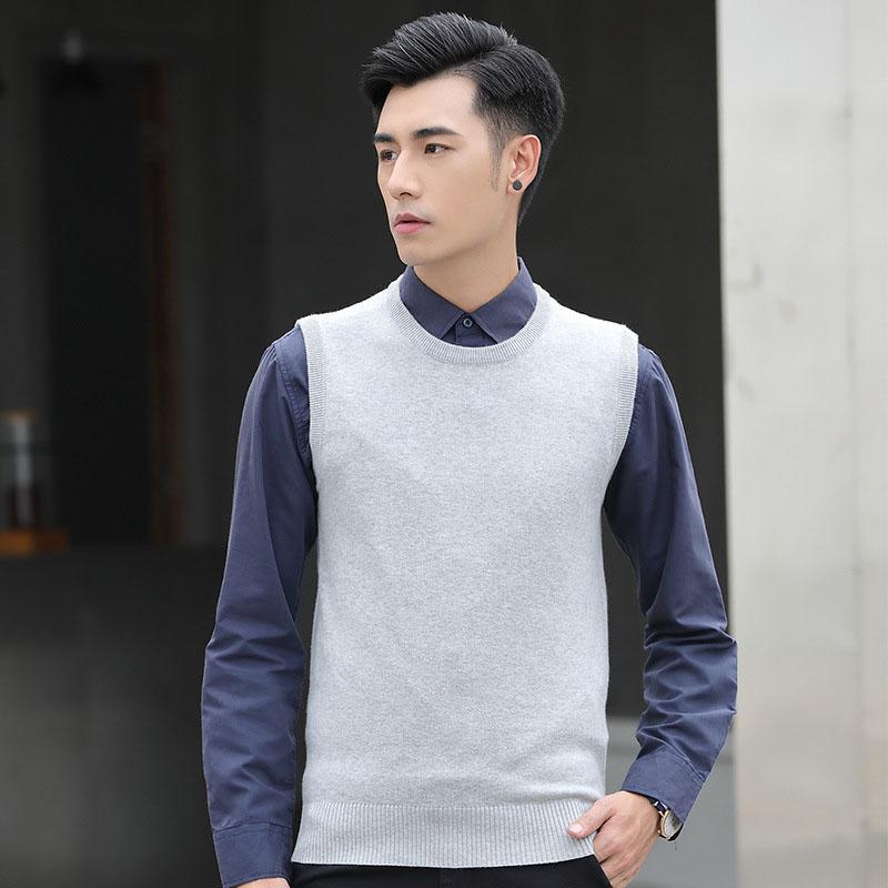 ニットベスト メンズ 無地 洗える ノースリーブ セーター 仕事用 制服 通勤 ギフト プレゼント ゆったり カジュアル オシャレ 防寒 保温 秋 冬 春 父の日 SHOP DAN