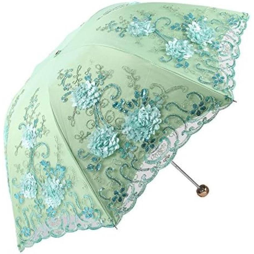 日傘 折りたたみ 完全遮光 uvカット レース 刺繍 立体的な花柄 折りたたみ傘 日傘兼雨傘レディース折りたたみ プレゼント 通学 通勤 SHOP DAN