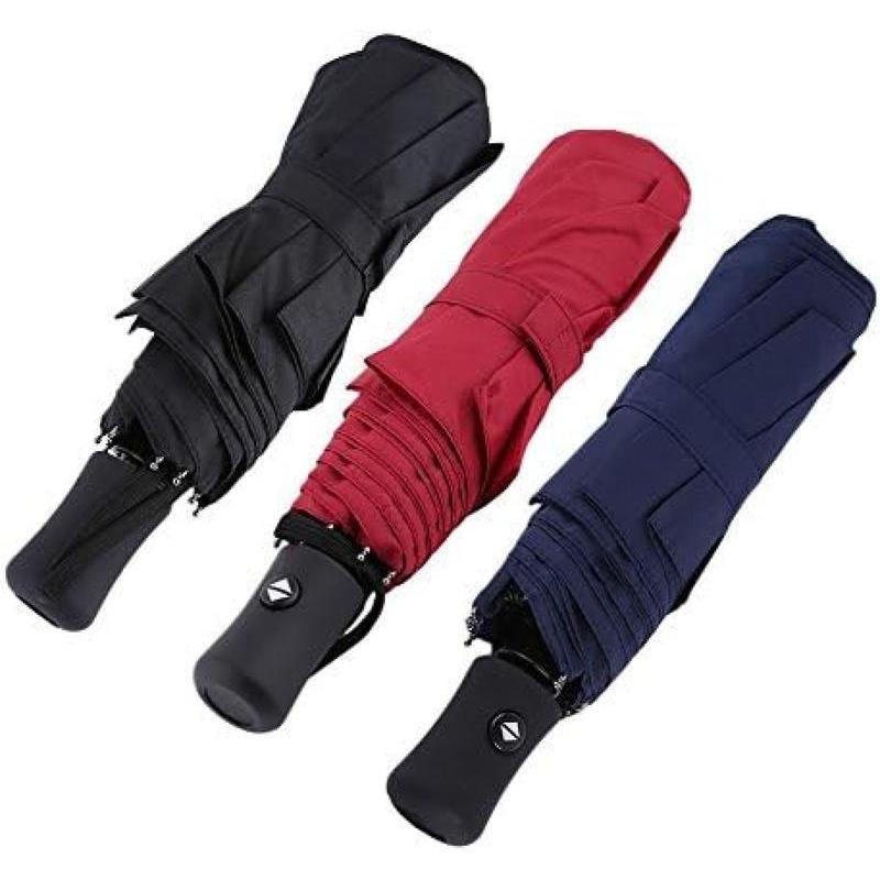 3色丈夫な先進的な完全自動雨の傘UV耐性3折り畳みビジネスソリッドサンシェード傘94 * 66センチメート..