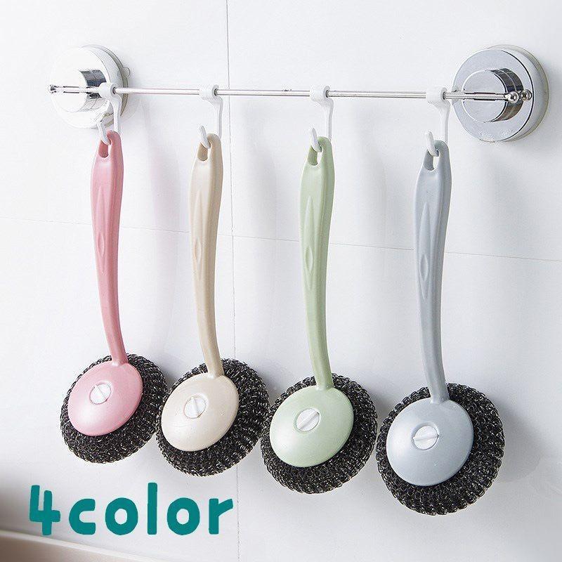 キッチンブラシ スポンジ 食器洗いブラシ 柄付きブラシ お掃除 掃除用具 ランダム キッチンツール キッチン用品 キッチン雑貨 水回り 食器 フライパ SHOP DAN